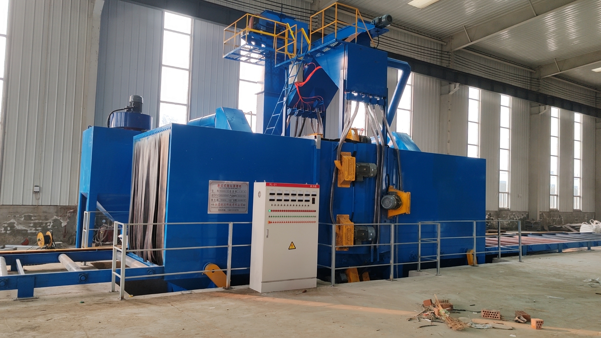 10拋輥道通過式拋丸機現場安裝